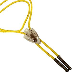 Bolo Tie scorpion Arrowhead Pendant western resin‎ gold neon cowboy odd oddity